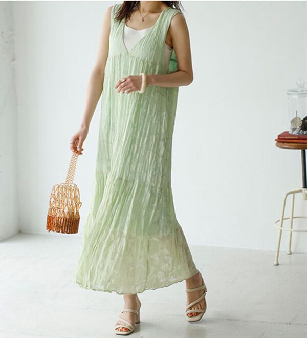 GeeRA（ジーラ）の「フラワージャカードノースリーブワンピース（その他ワンピース）」｜詳細画像