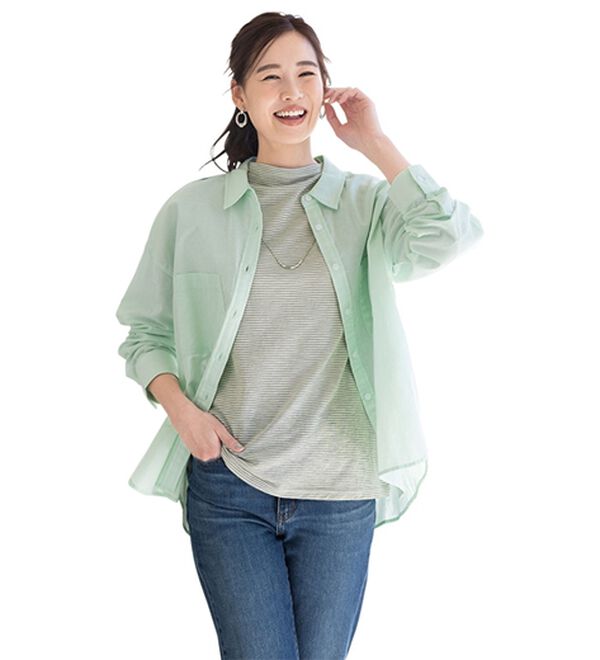 ルフラン（ルフラン）の「【４色組】「透けすぎない」絶妙シアープルオーバー（カットソー）」｜詳細画像