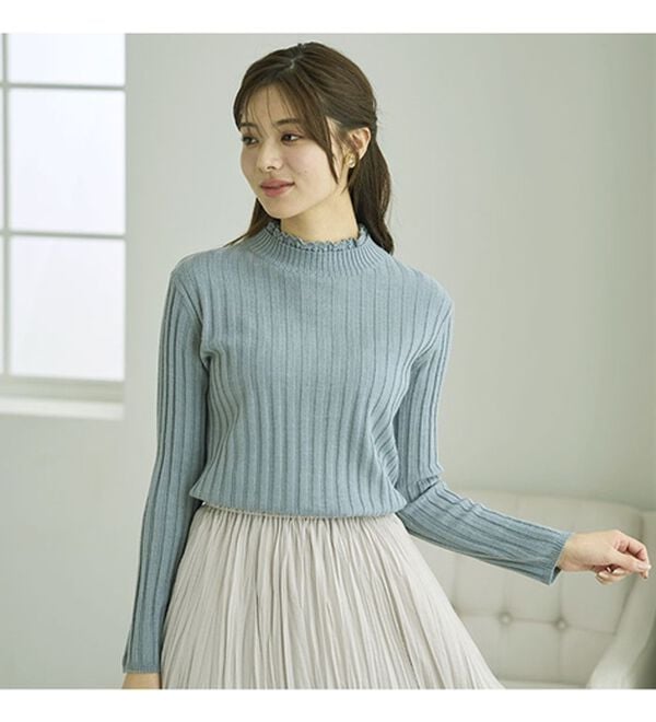 BELLUNA（ベルーナ）の「ウール入りウォッシャブルセーター（ニット・セーター）」｜詳細画像