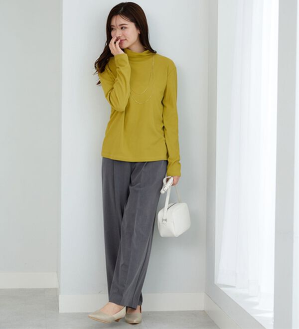 BELLUNA（ベルーナ）の「素肌想いの綿１００％シアープルオーバー（カットソー）」｜詳細画像