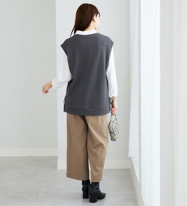 BELLUNA（ベルーナ）の「【新色追加】&ldquo;2点セット&rdquo;あぜ素材ベストアンサンブル（アンサンブル）」｜詳細画像