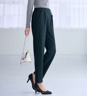 alotta（アロッタ）の「あったか裏起毛カットジョーゼットスリムパンツ（フルレングスパンツ）」｜モスグリーン
