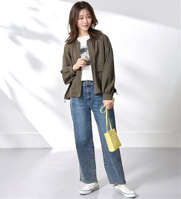 BELLUNA（ベルーナ）の「とろみ素材ポケットデザインブルゾン（ブルゾン）」｜詳細画像