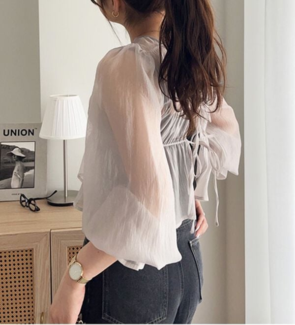 GeeRA（ジーラ）の「オーガンジーシアーブラウス（ブラウス）」｜詳細画像