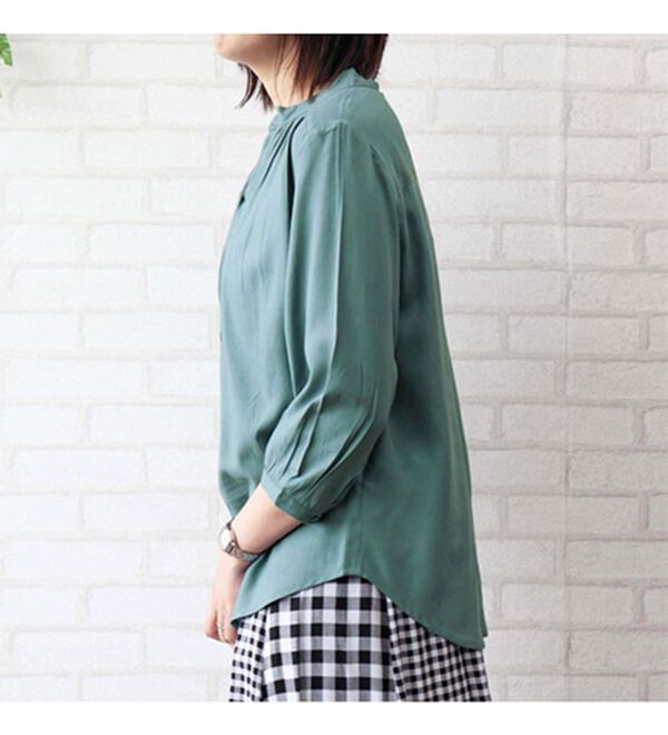 BELLUNA（ベルーナ）の「レーヨン素材ギャザー使いブラウス（ブラウス）」｜詳細画像