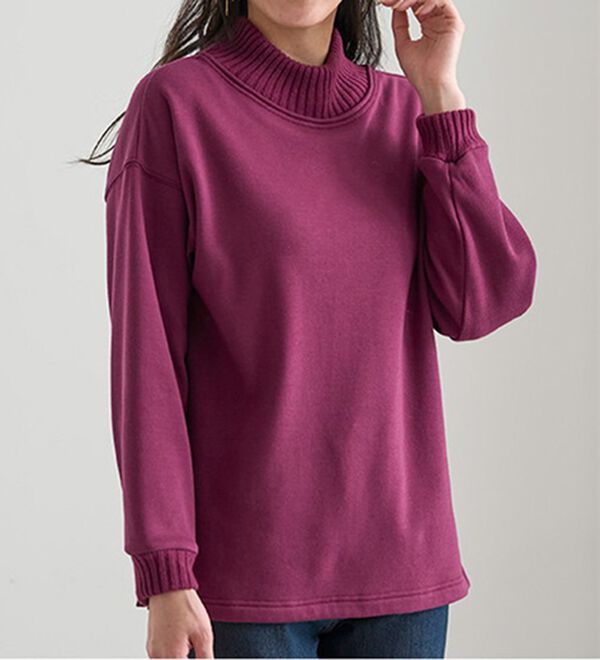 BELLUNA（ベルーナ）の「まるで着る毛布！静電防止付裏ファーニットリブトレーナー（トレーナー・スウェット）」｜詳細画像