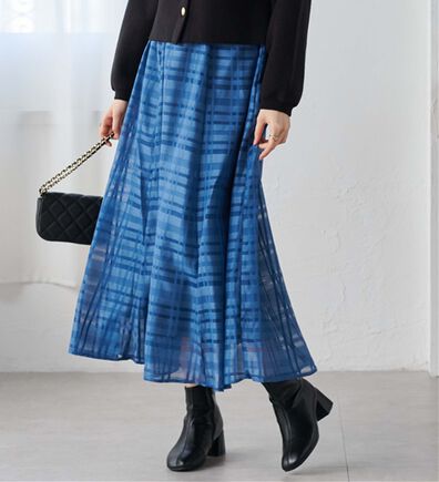 RANAN（ラナン）の「シアーチェックスカート（ロングスカート）」
