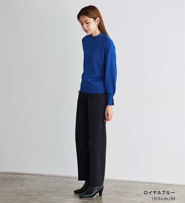 Pierrot（ピエロ）の「ゴールドボタンボリュームスリーブニット（ニット・セーター）」｜詳細画像