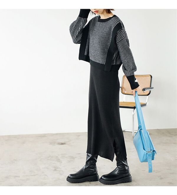 GeeRA（ジーラ）の「レイヤード２点セットワンピース（ニットワンピース）」｜詳細画像