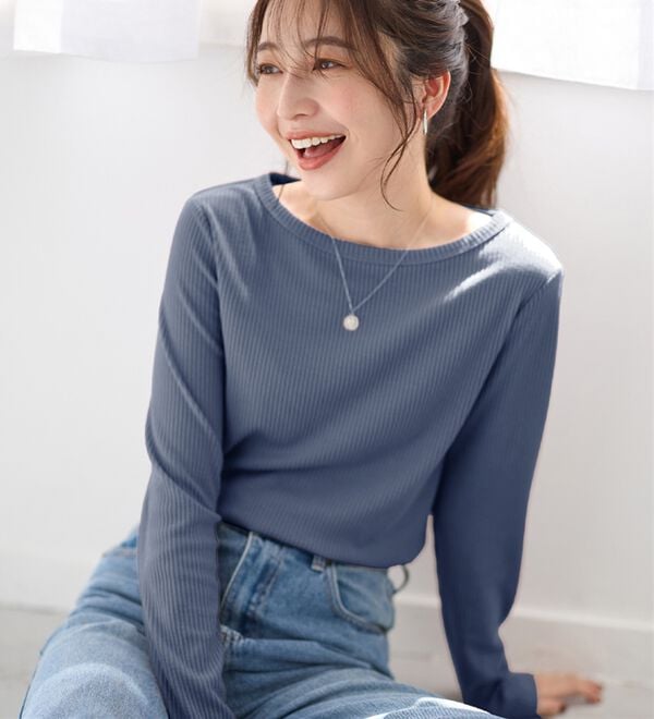 Viola e Viola（ヴィオラ エ ヴィオラ）の「【クルーネック】チクチクしにくい裏起毛プルオーバー（カットソー）」｜詳細画像