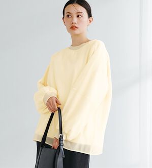 RANAN（ラナン）の「裏起毛シアー素材レイヤードスウェット（カットソー）」｜アイボリー