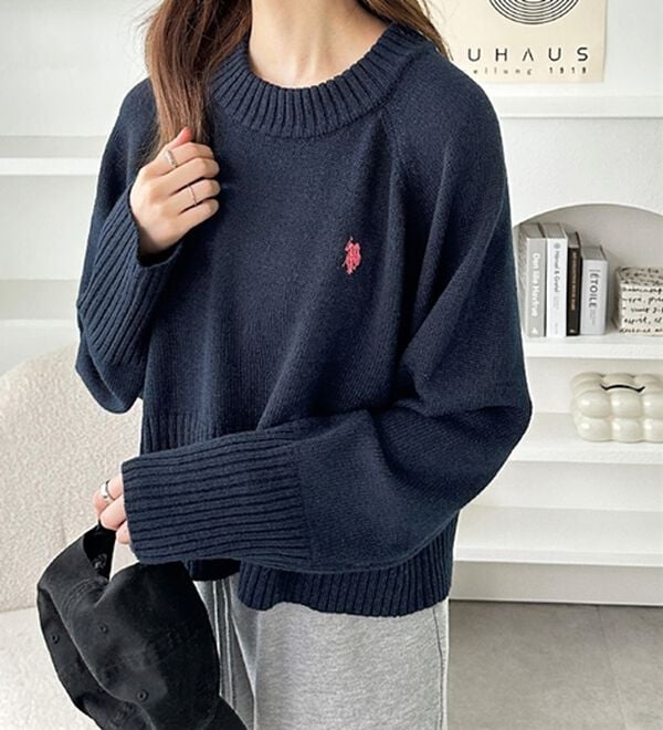 GeeRA（ジーラ）の「【ＵＳ．ＰＯＬＯ　ＡＳＳＮ】ショート丈ニット（ニット・セーター）」｜詳細画像