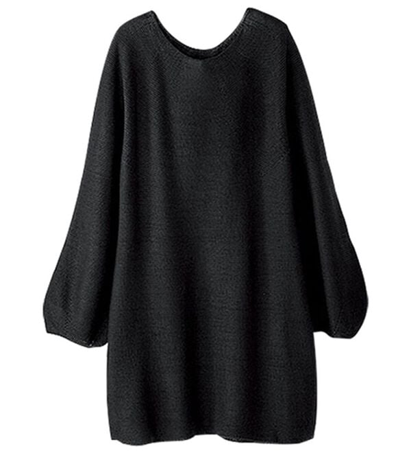 JUNmachatt ホールガーメント フォルムニット 黒 バルーン 日本製＞ホールガーメントニットプルオーバー - ベルーナ【公式】