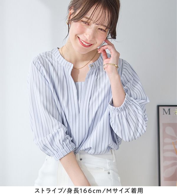 Viola e Viola（ヴィオラ エ ヴィオラ）の「さらさらＥＡＳＹ　２ＷＡＹ衿デザインブラウス（ブラウス）」｜詳細画像