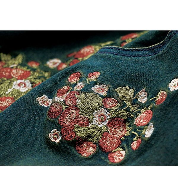 ルフラン（ルフラン）の「花刺しゅうゆるデニム＜ブルーナ＞（その他パンツ）」｜詳細画像