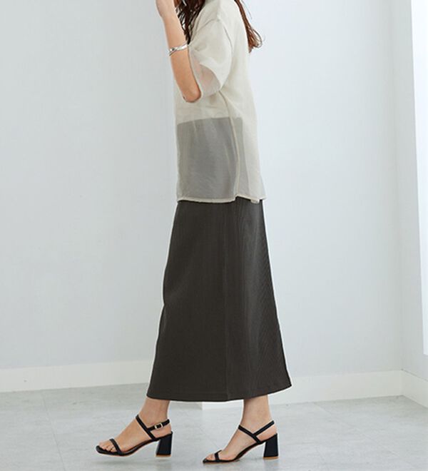 GeeRA（ジーラ）の「【着回し力◎】楽ちんすっきり見え！リブロングスカート（ロングスカート）」｜詳細画像