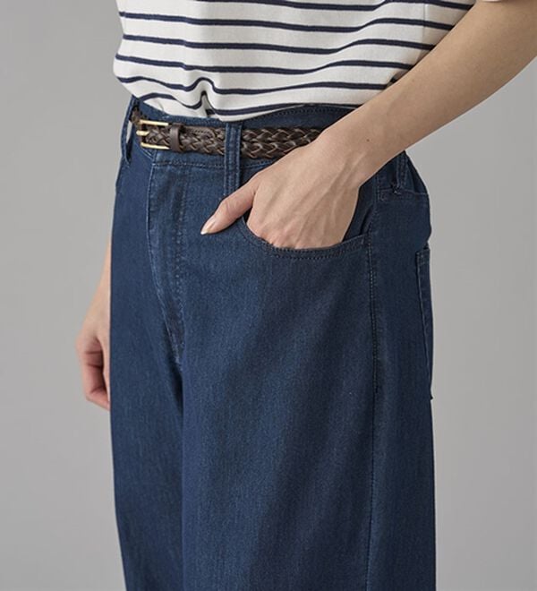 BELLUNA（ベルーナ）の「新感覚！メッシュデニムワイドパンツ（フルレングスパンツ）」｜詳細画像