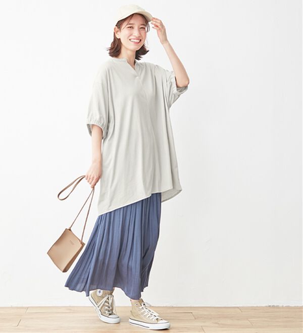 Viola e Viola（ヴィオラ エ ヴィオラ）の「【５つの機能付】スキッパーゆるドルマンチュニック（チュニック）」｜詳細画像