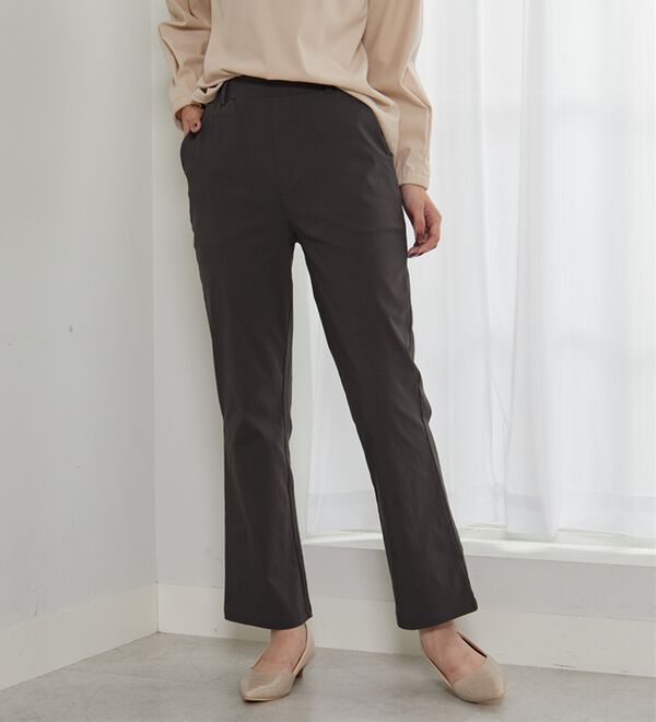 BELLUNA（ベルーナ）の「綿タッチハイパー美脚フレアーパンツ（フルレングスパンツ）」｜詳細画像