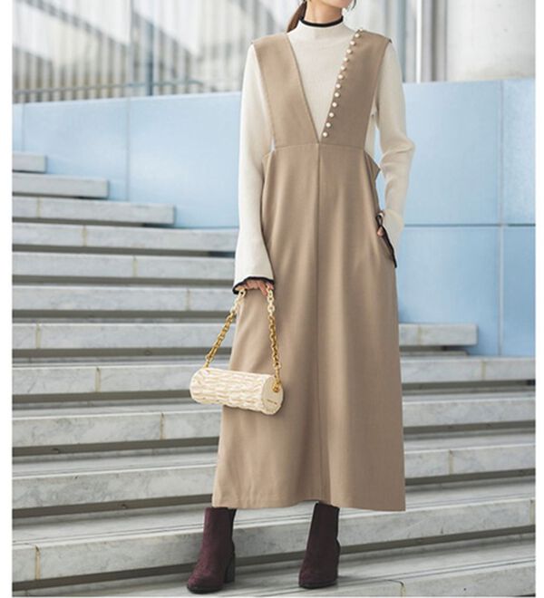 RANAN（ラナン）の「配色使いフレアー袖プチハイネックリブニット（ニット・セーター）」｜詳細画像