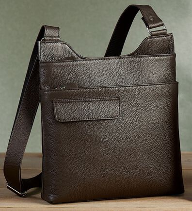 「＜日本製＞姫路レザースマホポケット付ショルダー（メンズショルダーバッグ）」