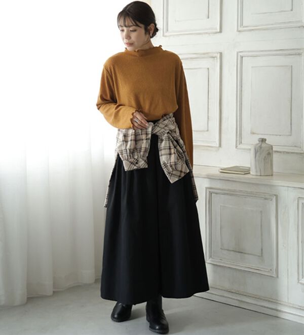 A HAPPY MARILYN（アハッピーマリリン）の「【ＬＬ～６Ｌ】「沿わないネック」で苦しくない。ミルリブ プチハイカットソー（カットソー）」｜詳細画像