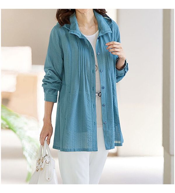 BELLUNA（ベルーナ）の「洗える！サッカードビー素材ＵＶ対策パーカー（パーカー）」｜詳細画像