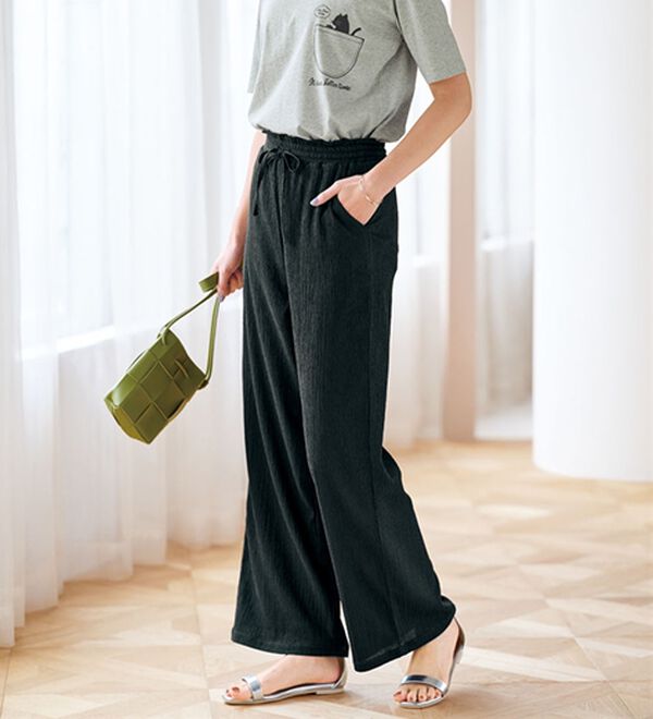 BELLUNA（ベルーナ）の「楊柳サラサラ素材イージーパンツ（フルレングスパンツ）」｜詳細画像