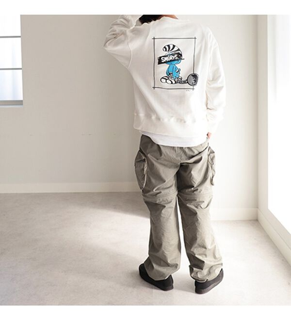 GeeRA（ジーラ）の「【スマーフ】コラボプリントスウェット（メンズカットソー）」｜詳細画像