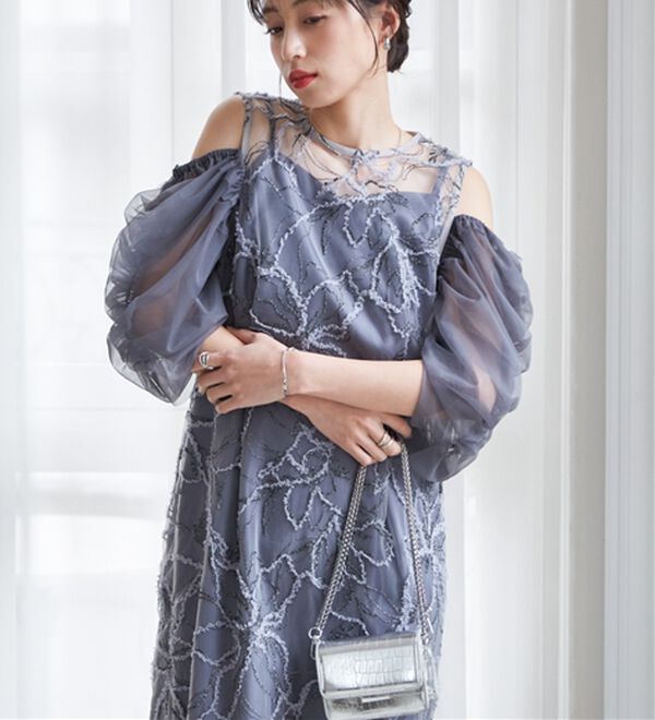 RANAN（ラナン）の「3way袖取り外し可能フェザーレースドレス（その他ワンピース）」｜詳細画像