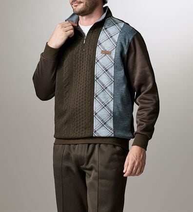 「＜カルビア＞毎日活躍！裏起毛デザインホームスーツ（メンズルームウェア）」