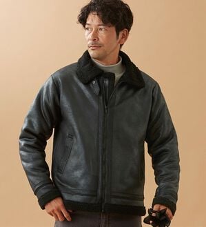 「裏ボアレザー調ジャケット（メンズジャケット）」｜詳細画像