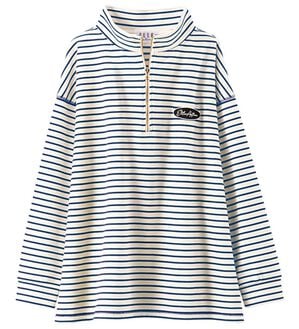 BELLUNA（ベルーナ）の「＜ＥＬＬＥ　Ａｃｔｉｖｅ＞ハーフジッププルオーバー（カットソー）」｜ボーダー