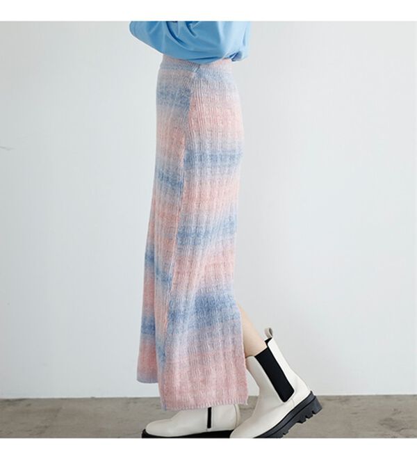 GeeRA（ジーラ）の「グラデーションニットスカート（ロングスカート）」｜詳細画像