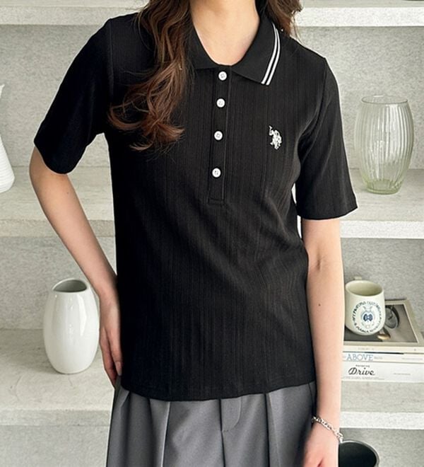 GeeRA（ジーラ）の「【ＵＳ．ＰＯＬＯ．ＡＳＳＮ】ランダムリブポロシャツ（カットソー）」｜詳細画像