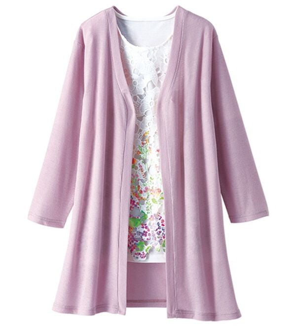 BELLUNA（ベルーナ）の「着映える花柄レースカーデアンサンブル（アンサンブル）」｜詳細画像