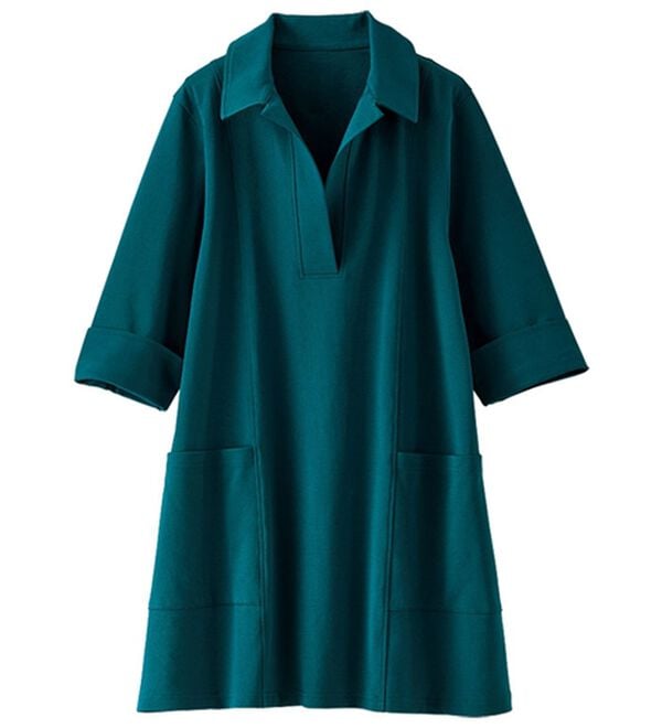 BELLUNA（ベルーナ）の「なめらかポンチ素材衿付きチュニック（チュニック）」｜詳細画像