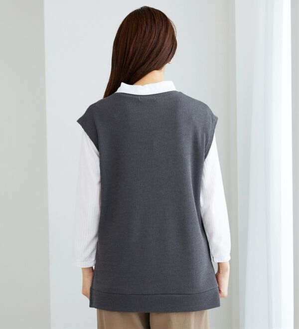 BELLUNA（ベルーナ）の「【新色追加】&ldquo;2点セット&rdquo;あぜ素材ベストアンサンブル（アンサンブル）」｜詳細画像