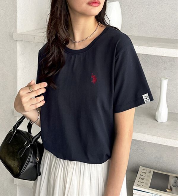 GeeRA（ジーラ）の「【ＵＳ．ＰＯＬＯ．ＡＳＳＮ】接触冷感ワンポイント刺繍Ｔシャツ（Tシャツ）」｜詳細画像
