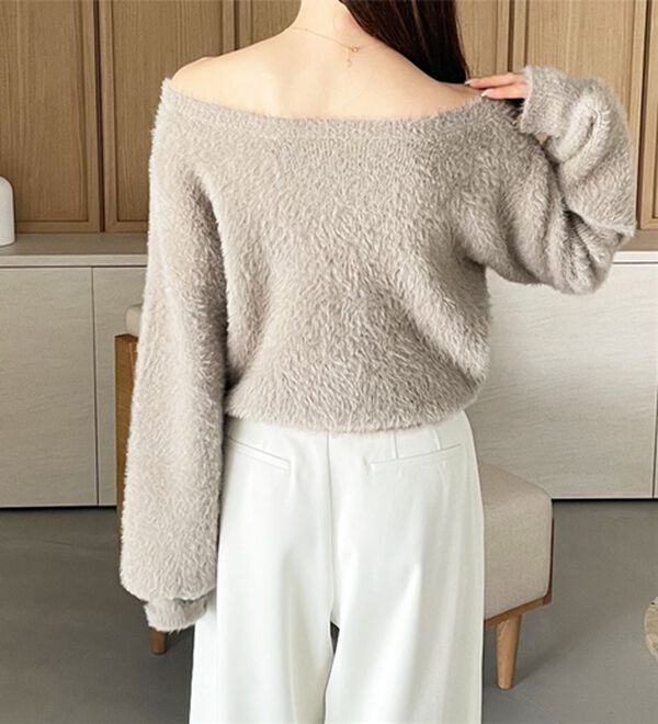 GeeRA（ジーラ）の「【YOUING.】オフショルフェザーヤーンニット（ニット・セーター）」｜詳細画像