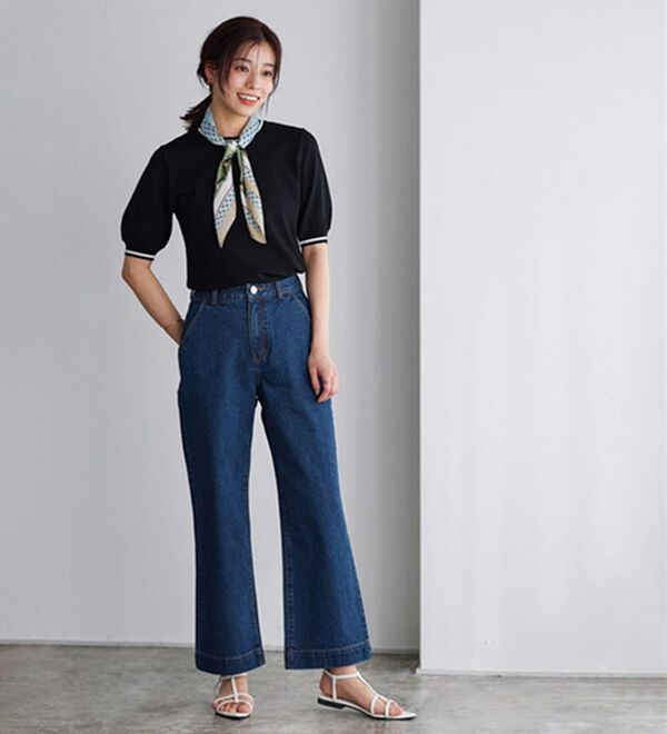 Pierrot（ピエロ）の「ライン配色パフニット（ニット・セーター）」｜詳細画像