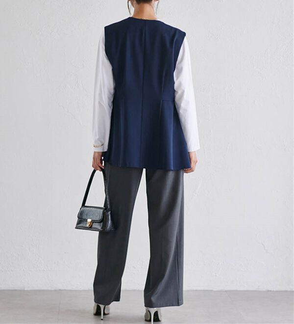 RANAN（ラナン）の「機能付！麻調素材ペプラムジレベスト（ジレ）」｜詳細画像