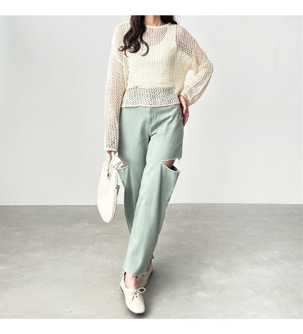 GeeRA（ジーラ）の「アソートカットアウトダメージパンツ（フルレングスパンツ）」｜詳細画像