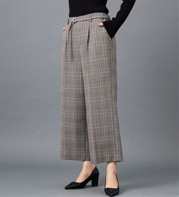 BELLUNA（ベルーナ）の「サマ見え（Ｗ）ベルト付ワイドパンツ（ワイドパンツ・ガウチョ）」｜詳細画像