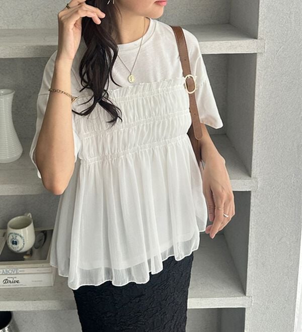 GeeRA（ジーラ）の「シアービスチェドッキングＴシャツ（カットソー）」｜詳細画像