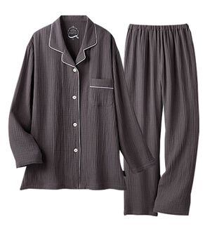 LAVIENNE（ラヴィエンヌ）の「ホテル仕立て５つ星綿１００％ダブルガーゼ長袖パジャマ（パジャマ・ルームウェア）」｜チャコール