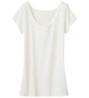 「ひんやりフレンチ袖インナー　ベルクール（肌着・インナーウェア）」｜オフホワイト