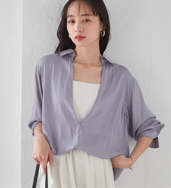 RANAN（ラナン）の「2WAYサテンスキッパーシャツ（シャツ）」｜詳細画像