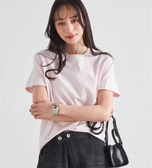RANAN（ラナン）の「【5つの機能付】ひんやり着回し抜群ベーシックＴシャツ＜選べる着丈＞（Tシャツ）」｜ピンク(レギュラー丈)