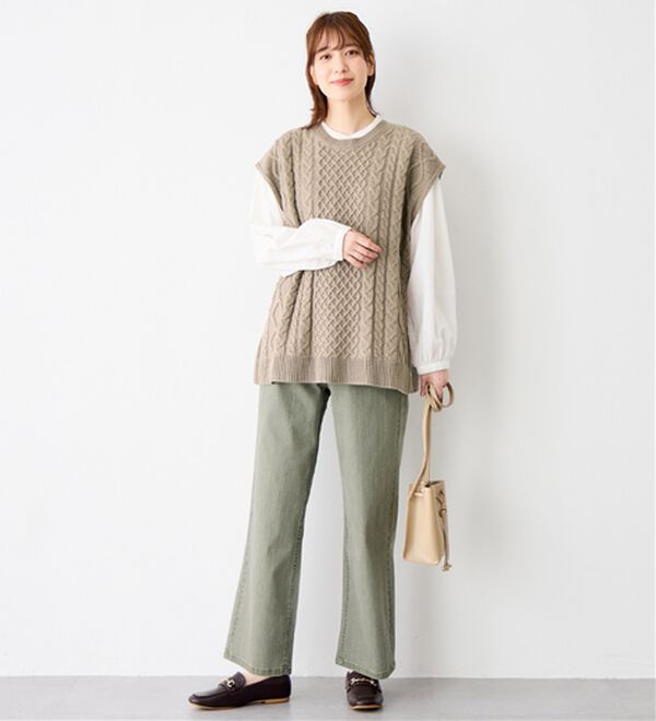 Viola e Viola（ヴィオラ エ ヴィオラ）の「のび心地　ゆるストレートパンツ（フルレングスパンツ）」｜詳細画像